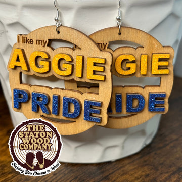 Aggie Pride Earrings Stacked