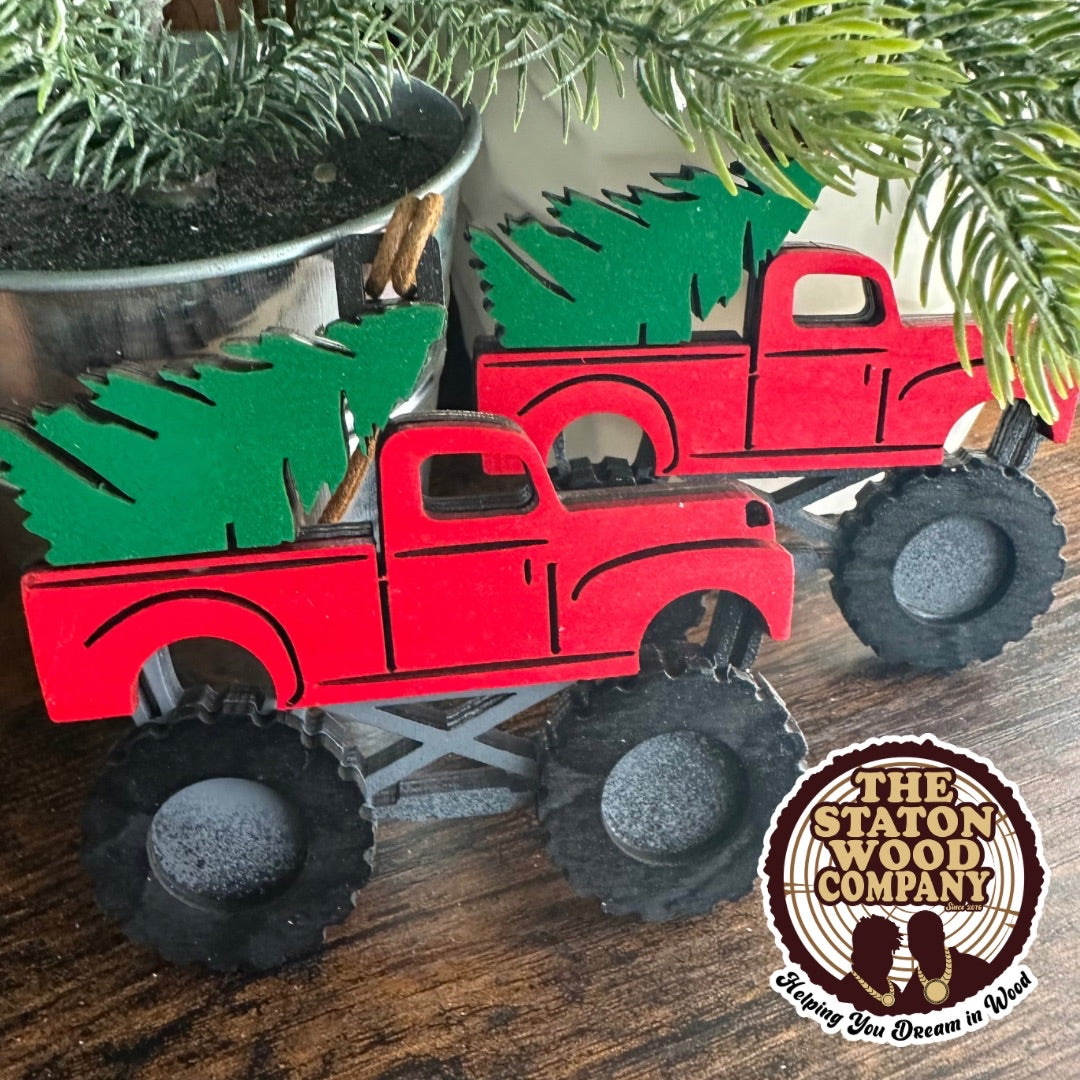 Christmas Tree Monster Truck Ornament