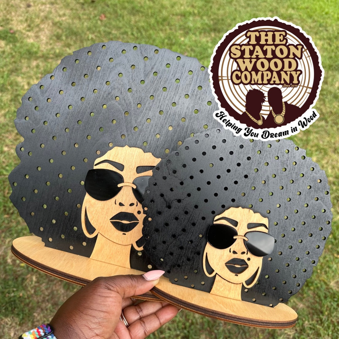 Afro Lady w/ Shades Earring Holder