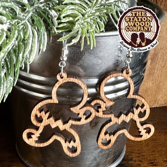 Running Gingerbread Man Earrings