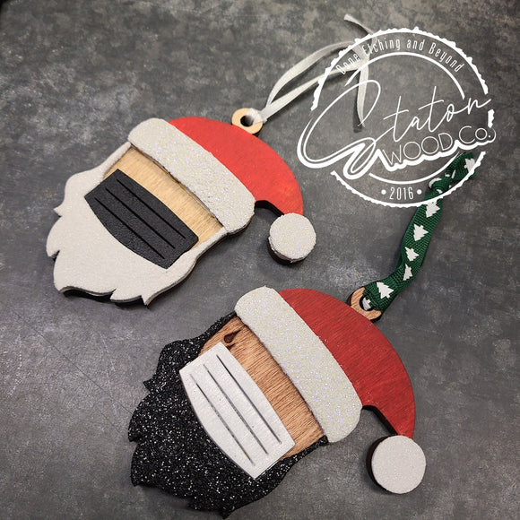 Covid Santa Ornaments