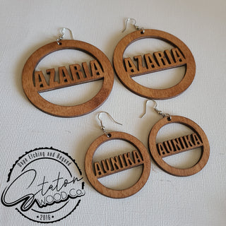 Buy stained-dark Custom Etched/Cut-out Earrings