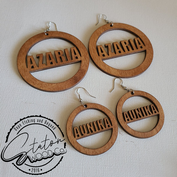 Custom Etched/Cut-out Earrings