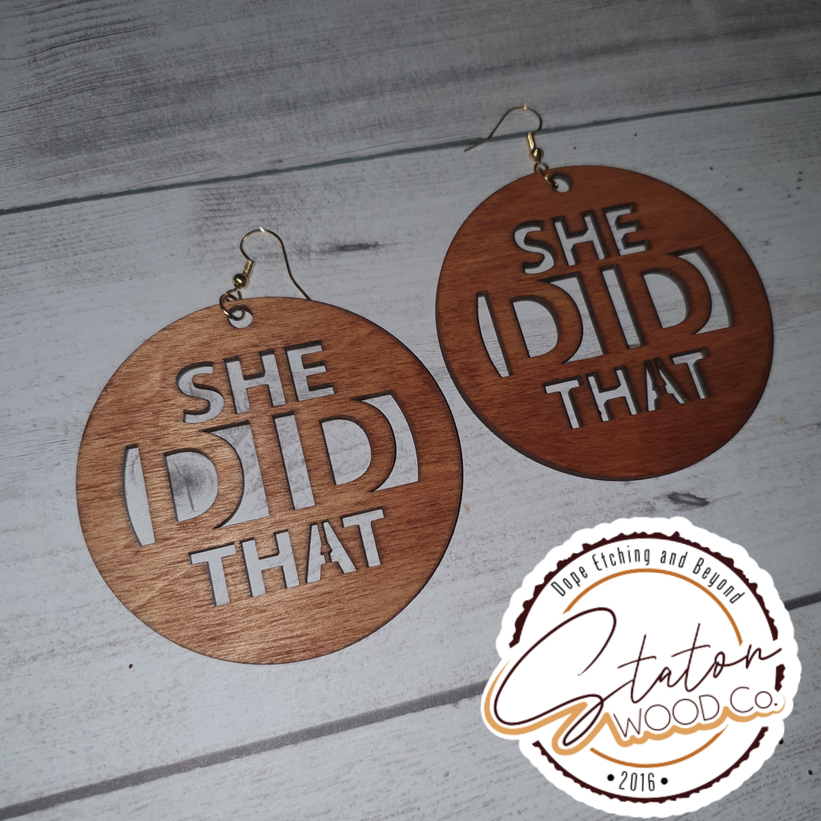 Custom Etched/Cut-out Earrings