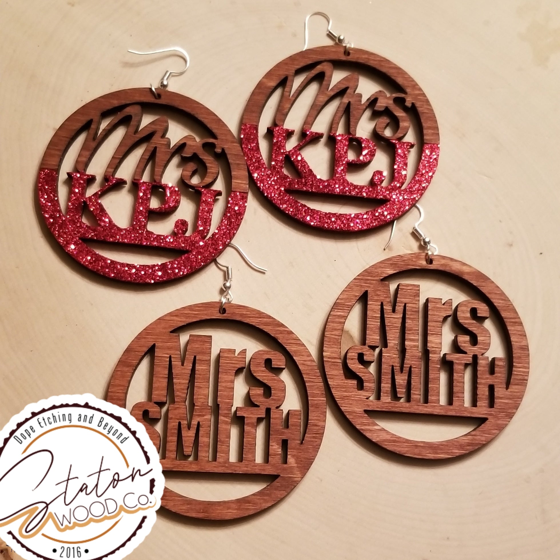 Custom Etched/Cut-out Earrings