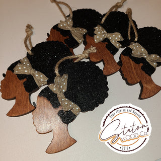 Single Afro Puff Ornament