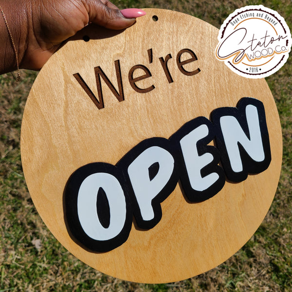 Open/Closed QR Sign