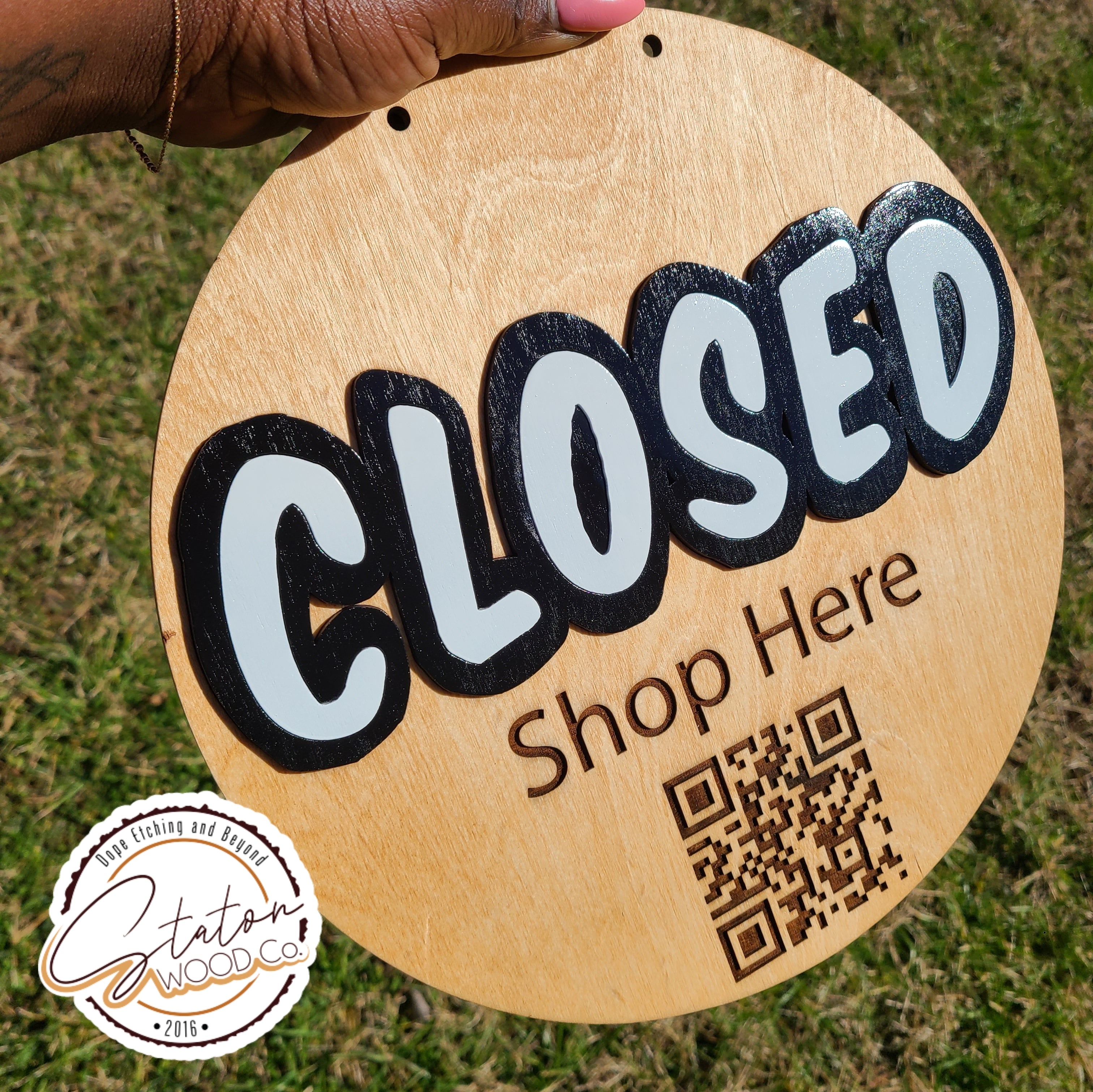 Open/Closed QR Sign | The Staton Wood Company