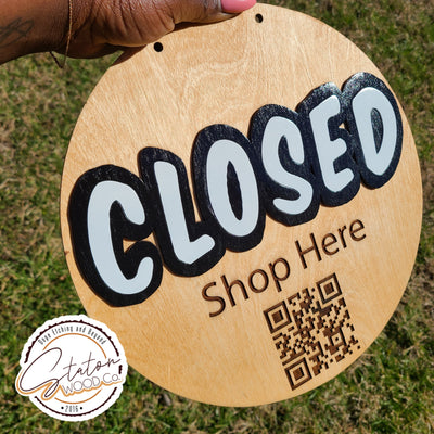 Open/Closed QR Sign
