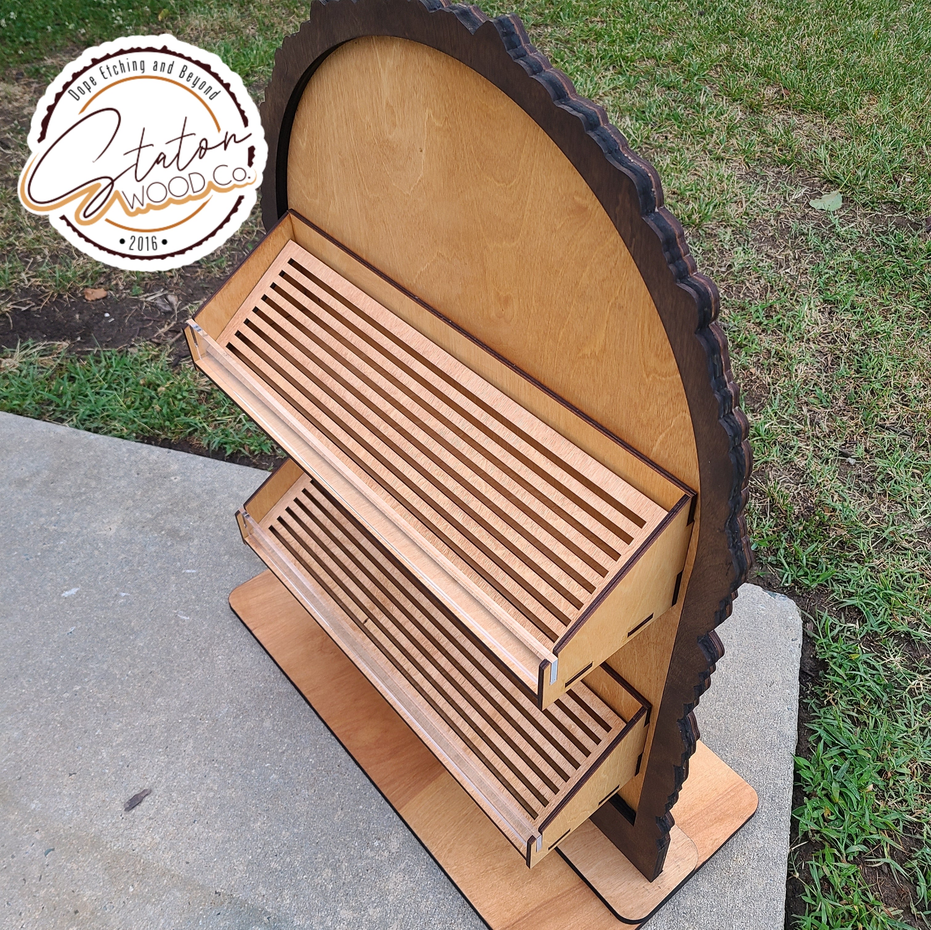 Personalized Product Display Stands with Removeable Bases & Shelves