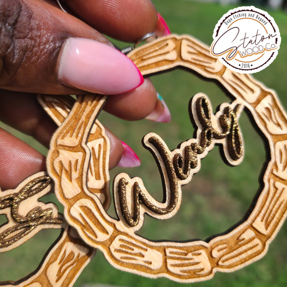 Personalized Iced Bamboo Earrings