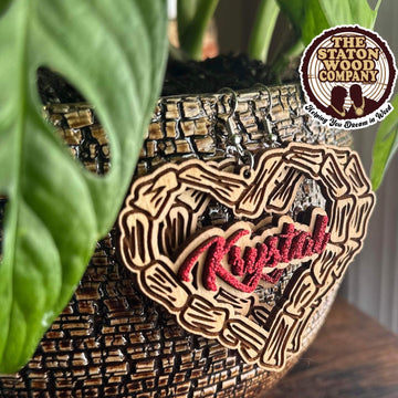 Heart Bamboo Name Earrings -Personalized